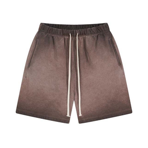 Pantalones Cortos Deportivos para Hombre, Lavado Ácido, Cintura Elástica, Tela de Algodón Ligera, Ajuste Cómodo, Casuales, para Verano, Gimnasio, Color Sólido, Ecológicos - Product Image 1