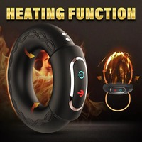Fernbedienung Vibrationsring Männlicher Ejakulationsverzögerer Heizender Silikon Sperma-Ring Sexspielzeug für Männer
