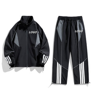 ชุดวอร์มสองชิ้นของผู้ชายกางเกงโพลีเอสเตอร์สองชิ้นแบบรูดซิปของโรงเรียนแนววินเทจผ้าไนลอน90แบบออกแบบได้ตามต้องการ - Product Image 5