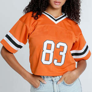 Crop <b>Lightweight</b> Breathable Plus Size <b>Summer</b> Streetwear Shirts for Unisex <b>Sleeve</b> American Football Jersey <b>Tops</b> - Product Image 6