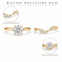 Bague solitaire 2 carats à taille ronde avec six griffes, alliance de mariage et bague de fiançailles avec contour accentué pour femme, cadeau