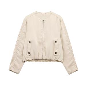 เสื้อแจ็คเก็ตตัวสั้นคอกลมแขนยาวสำหรับผู้หญิงของแท้, เสื้อแจ็คเก็ตตัวสั้นสำหรับฤดูใบไม้ผลิใหม่2025 - Product Image 5