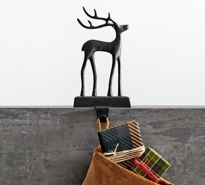 Aluminum Sculpted Reindeer <b>Stocking</b> <b>Holder</b> Wood Metal Cast Iron Rustic Gift Box Modern Designs High Quality Wholesale 2022 - Product Image 3
