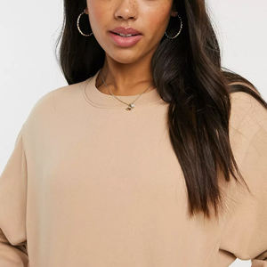 Wholesale Custom Heavyweight Long Sleeve Women Crop <b>Top</b> Sweatshirts / Custom Logo Streetwear Women Pullover Sweatshirts - Product Image 3