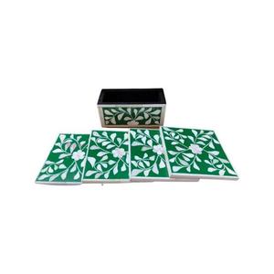 Incrustation d'os naturel de style classique sous-verres à thé écologiques tapis carrés personnalisables tampons meilleure qualité pour les hôtels à la maison - Product Image 1