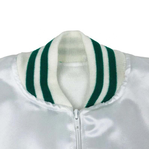 Chaqueta personalizada del día del juego Tenis Blanco Satén Bombardero Béisbol Universidad Varsity Team Your Logo - Product Image 1
