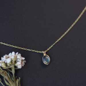 Collier Labradorite en argent fait à la main bijoux en cristal de guérison enroulé de fil cadeau d'anniversaire unique - Product Image 5