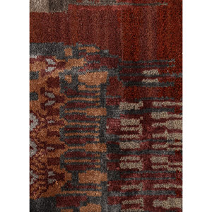 Alfombra Manchaha de Lana y Seda de Bambú con Patrón Abstracto Anudada a Mano en Rojo y Naranja - Para Uso Doméstico Les-2770 - Product Image 3