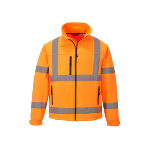 Ropa DE SEGURIDAD reflectante Chaquetas Softshell Tela de poliéster personalizada Hecho Hombres Chaquetas Softshell con logotipo personalizado Precio razonable OEM - Product Image 1