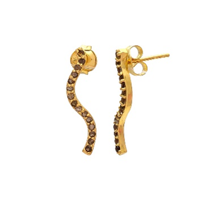 New Arrival Smoky Topaz Gemstone 925 Sterling Round Shape Silver Earrings - Product Image 1