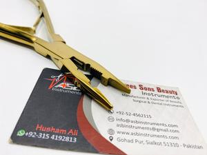 Alicates profesionales para extensiones de cabello de microanillo de acero inoxidable chapados en oro, herramienta de punta plana multifuncional con logotipo privado - Product Image 3