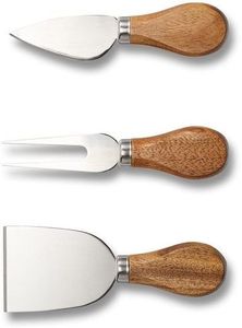 Ensemble de 4 couteaux à fromage en acier inoxydable de style vintage, fabriqués à la main, avec manche en marbre et en bois pour servir le fromage au petit-déjeuner - Product Image 5