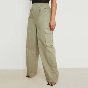 Moda alta cintura baja Streetwear pantalones Cargo de pierna ancha con bolsillos rectos transpirables mujeres de talla grande pantalones Cargo para niñas - Product Image 5