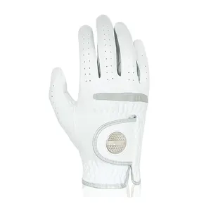 Right Handed Microfiber Golf Glove for Men | Magnetic Ball Marker | Breathable, Replaceable White Glove