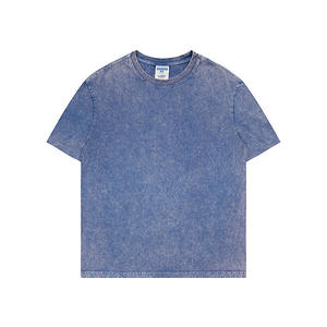 OEM Hombres Sólido Casual Lavado ácido de manga corta Camisetas Cuello Deporte Estilo Regular Fit 100% Algodón Secado rápido Transpirable - Product Image 2