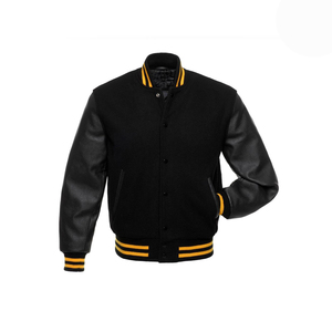 Veste universitaire d'hiver pour homme sur mesure OEM, respirante, coupe-vent, tissu en laine, logo brodé, fermeture à boutons en corne, fibre de polyester - Product Image 4