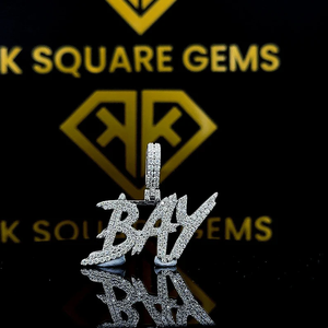 Lettre personnalisée Hip Hop pendentif, pendentif à breloque, hommes Hip Hop pendentif, baie lettre Moissanite pendentif, glace Out Hip Hop bijoux - Product Image 5