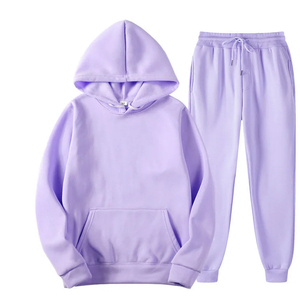 Survêtements à capuche en coton avec logo personnalisé, survêtements en tissu épais, ensemble de pantalons de survêtement à capuche en éponge française pour hommes - Product Image 2