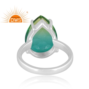 Anillo apilable de piedras preciosas de cuarzo doblete de diópsido de cromo Bio Natural de Plata de Ley fina 925, joyería personalizada para mujer - Product Image 4