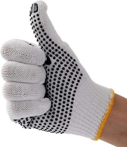 Cómodos guantes de trabajo punteados de punto sin costuras reutilizables con sujeción segura y destreza Guantes de seguridad resistentes al deslizamiento - Product Image 4