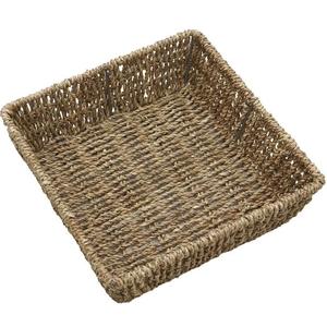 Panier en jonc de mer pour la cuisine, vente en gros, panier de rangement carré en jonc de mer, plateau décoratif, plateau de rangement naturel - Product Image 2