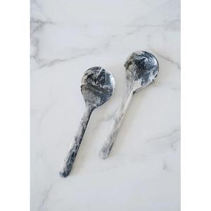 Service de couverts en résine époxy fait main avec poignées tourbillonnantes en marbre, idéal pour une table élégante et des occasions de cadeaux - Product Image 6