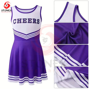 Ensembles d'uniformes de cheerleading personnalisés pour filles, impression de logo d'équipe, couleurs et designs personnalisés, 100% polyester, service OEM de haute qualité - Product Image 6