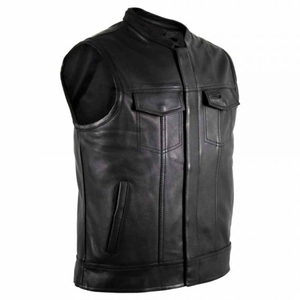 Chaleco Reversible de Cuero Genuino para Hombre, Ropa Exterior Informal de Lona Cálida, Transpirable, a Prueba de Viento, Personalizable, Verano, Último Diseño - Product Image 2