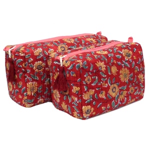 Nouveauté, fabricant indien, boutiques d'usine, trousse de toilette de voyage en coton pur imprimé à la main, en vente au prix de gros - Product Image 3