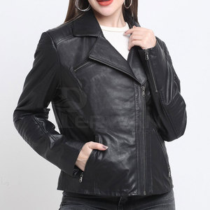แจ็กเก็ตหนังแท้สำหรับผู้หญิงดีไซน์ใหม่ระบายอากาศได้ดี - Product Image 1