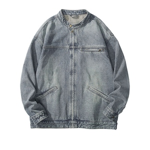 Chaqueta vaquera de tendencia audaz para hombre con cierre de botón de sombra azul Mangas largas Costura duradera y ajuste inteligente para precio de descuento - Product Image 1