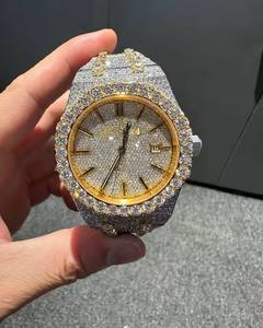 Montre en moissanite VVS en gros pour hommes, style hip-hop, sertie de diamants, testeur de diamants, mécanique automatique, moissanite + montres - Product Image 1