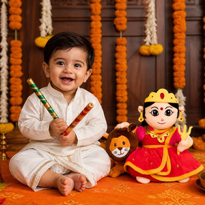 Muñeca de Peluche Devi Durga, Tamaño Mediano, Juguete de Tela Suave para Niños, Hecho con Material de Peluche Seguro para Niños, Apto para Jugar - Product Image 1