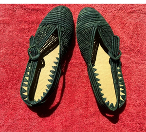 รองเท้าแตะผ้า Raffia ทำด้วยมือจากช่างฝีมือหรูหราจากโมร็อกโก | รองเท้าราฟเฟอร์ทำจากเส้นใยธรรมชาติ - Product Image 3