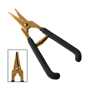 Pince et coupe-cheveux en acier inoxydable plaqué or avec poignées en caoutchouc de 7 pouces pour extensions de cheveux à la kératine - Product Image 5