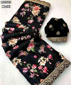 Saree de créateur avec broderie lourde Travail élégant Vêtements traditionnels pour les femmes Approvisionnement en gros à des prix abordables - Product Image 3