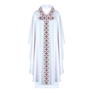 Camisa de Sacerdote de Manga Larga con Cuello Romano, Transpirable, Roja, para Sacerdote de Iglesia - Product Image 2