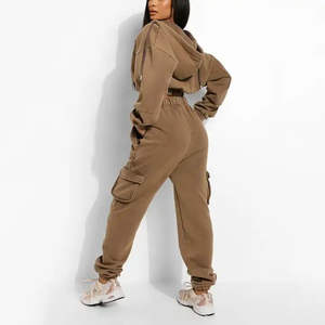 Chándal de invierno de talla grande para mujer elegante hecho en fábrica con diseño de patrón sólido transpirable - Product Image 2