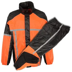 Performance uomo resistente all'acqua tuta antipioggia moto con nastro riflettente (arancione, grande) set di Design personalizzato per adulti