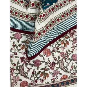 Colcha de Algodón Estampada a Mano con Diseño Tradicional Kantha, Hecha a Mano, para Bebés, para Verano e Invierno - Product Image 1