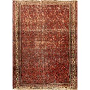 Alfombras de Lana Hechas a Mano Nayaab, Tejido Plano Rojo Naranja para el Hogar, Alfombra Rectangular Grande de 9x12, Modelo Paem-1374, Estilo Clásico para Dormitorio o Entrada - Product Image 1