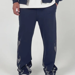 Chándal de Forro Polar con Pedrería Ligero y Logotipo Personalizado de Primera Calidad, 100% Algodón, Ropa Casual de Invierno para Hombre y Mujer - Product Image 6