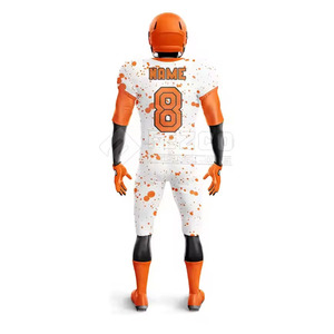 Ensemble de maillot et short de football américain respirant avec logo personnalisé pour hommes, avec design personnalisé et matière 100% polyester - Product Image 3