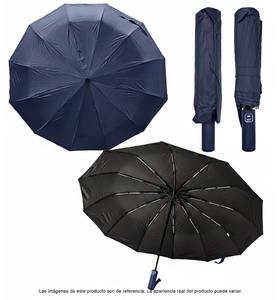 Paraguas Mango Largo Semiautomático, Varillas Reforzadas, Plegable, Resistente a la Lluvia y al Sol, al Viento, Multicolor, Premium, Unisex - Product Image 3