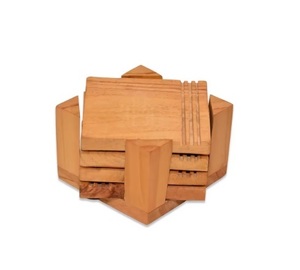 Sous-verre en bois vierge de bonne qualité sous-verre en noyer sous-verre en bois carré rond personnalisé de qualité supérieure vente en gros - Product Image 6