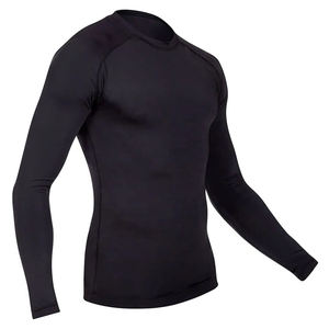 Último Diseño de Camiseta de Compresión para MMA, Ropa Deportiva de Color Rojo, Mangas Largas, con Logotipo Personalizado - Product Image 6