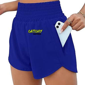 กางเกงขาสั้นกีฬาสีดำสุดฮอตใส่สบายลำลองกระชับสัดส่วนสีดำขายดีใหม่ - Product Image 1