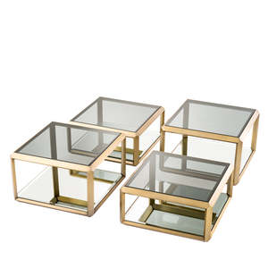 Modern <b>Nesting</b> Living Room Furniture <b>Set</b> Callum <b>Coffee</b> & Tea <b>Tables</b> Convertible Oak & MDF Durable with Storage - Product Image 5