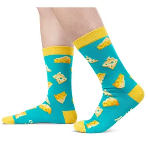 BSCI Novelty Crew <b>Socks</b> for <b>Men</b> Women <b>Funny</b> Text Sayings Bottom Cartoon Cheese Custom Logo Wholesale Items For Sale In Bulk - Product Image 2