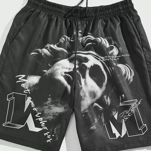 Bermuda taille haute en éponge française tricoté 100% coton respirant personnalisé des fabricants OEM pour hommes en toile unie délavée à l'acide - Product Image 2